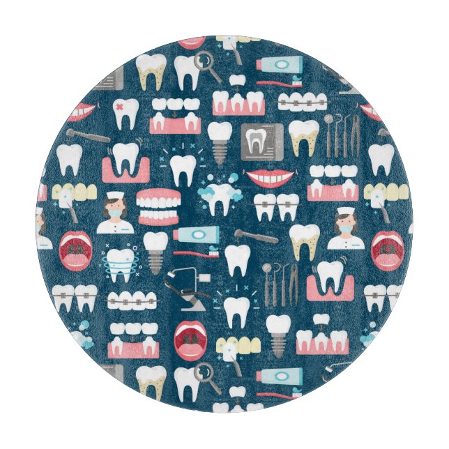 Dental Clinic Office Pattern Cutting Board (Front)