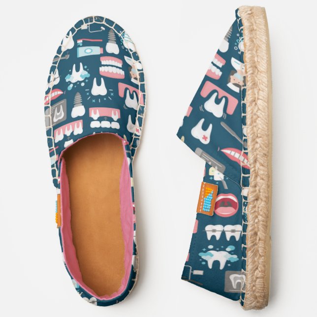 Dental Clinic Office Pattern Espadrilles (Side)