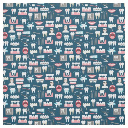 Dental Clinic Office Pattern Fabric