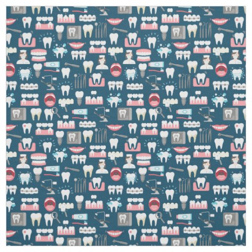 Dental Clinic Office Pattern Fabric