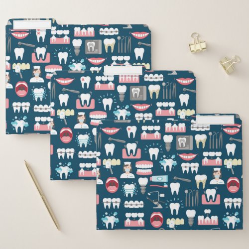 Dental Clinic Office Pattern File Folder