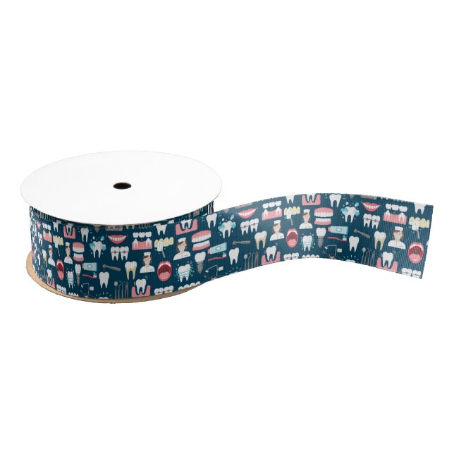 Dental Clinic Office Pattern Grosgrain Ribbon (Spool)
