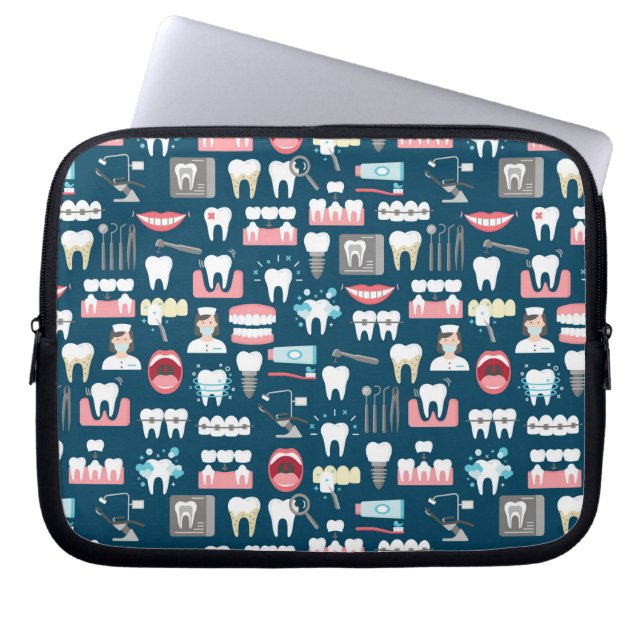 Dental Clinic Office Pattern Laptop Sleeve (Front)