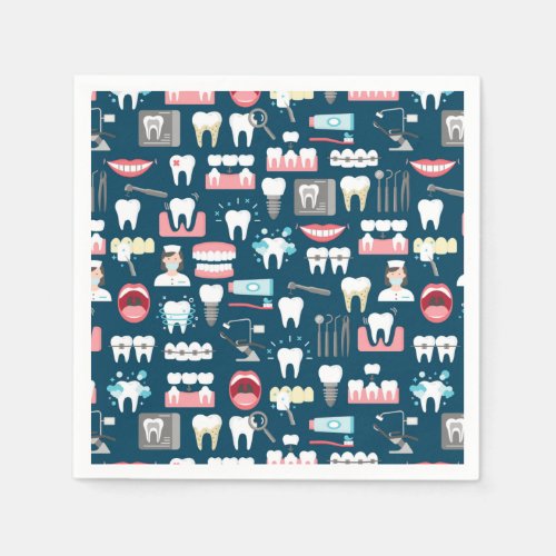 Dental Clinic Office Pattern Napkins