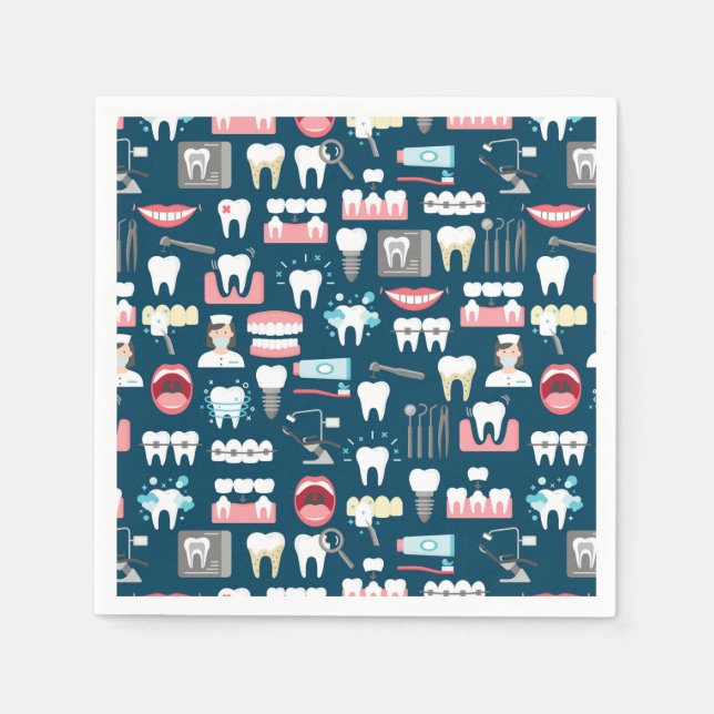 Dental Clinic Office Pattern Napkins (Front)