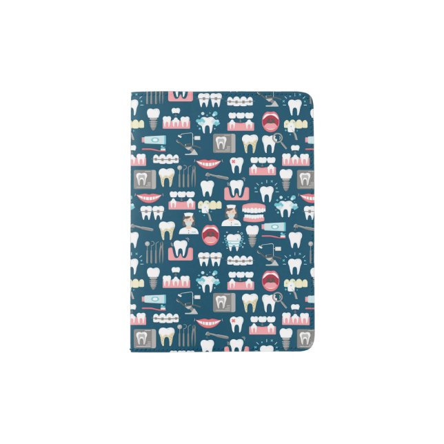 Dental Clinic Office Pattern Passport Holder (Front)