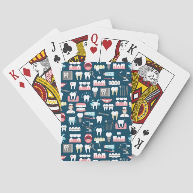 Dental Clinic Office Pattern Poker Cards (Back)
