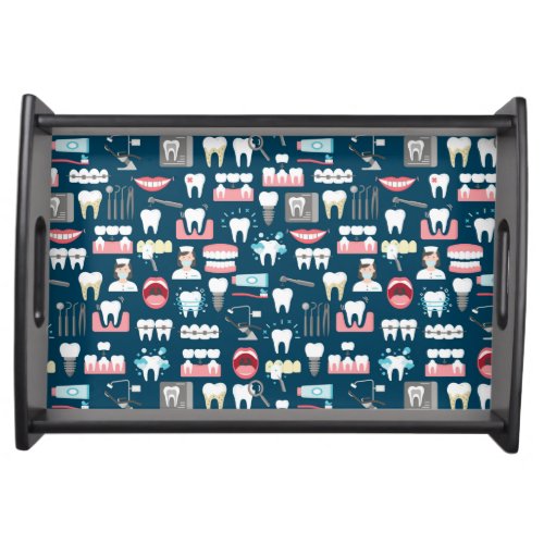 Dental Clinic Office Pattern Serving Tray