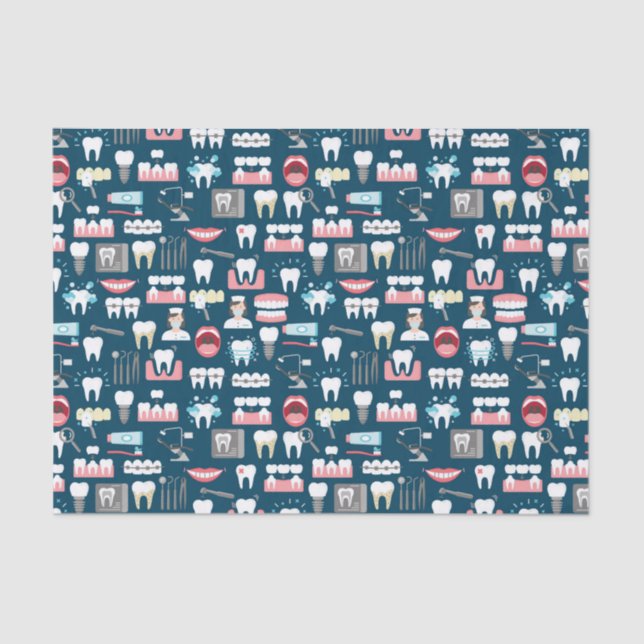 Dental Clinic Office Pattern Tissue Paper (Front)