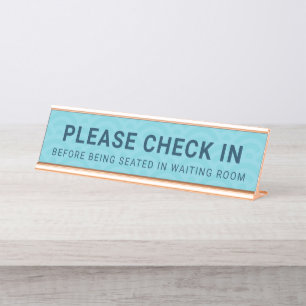 Dental Clinic Reception Desk Sign Please Check In