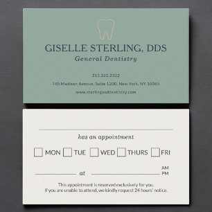Dental Clinic Sage Green Office Appointment  Card