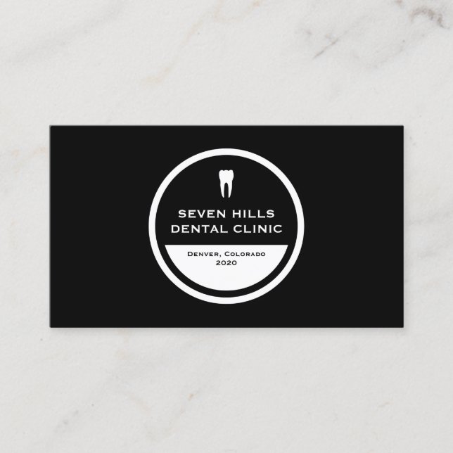 dental clinic seal (color customizable) business card (Front)
