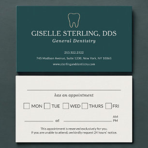 Dental Clinic Teal Green Office Appointment Card