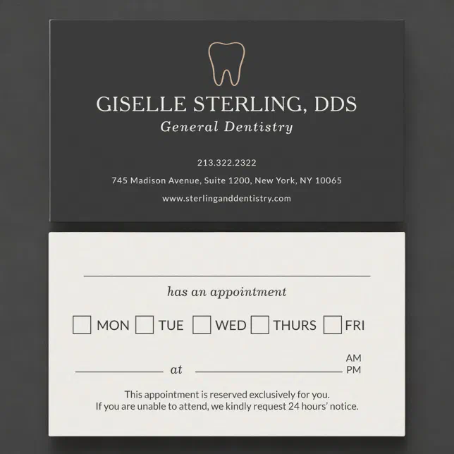 Dental Clinic Tooth Office Appointment Business Card | Zazzle