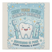 Dental Clinic Wall Art Tooth Cartoon Kids Decor