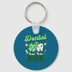 Dental crew funny tooth dental dentist st patricks keychain