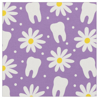 Dental daisies fabric