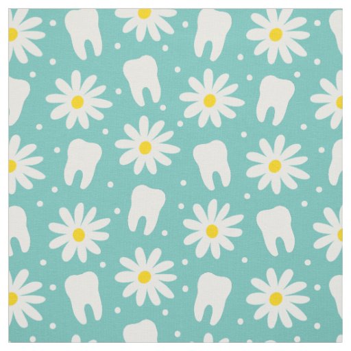 Dental daisy print fabric