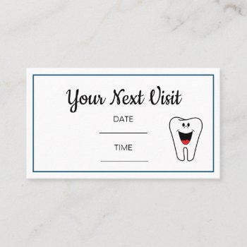 Dental Dentist Appointment Card by ArtisticEye at Zazzle