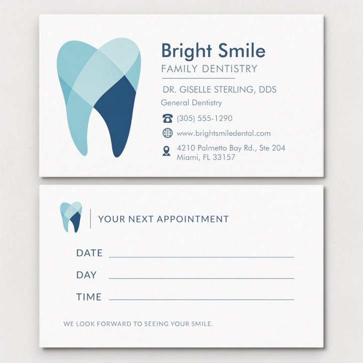 Dental Dentist Blue Tooth Office Appointment Business Card