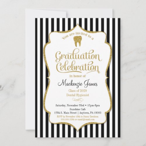 Dental Dentist Hygienist Graduation Invitation