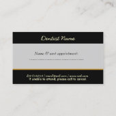 Dental Dentist Oral Care White Teeth Appointment Card (Back)