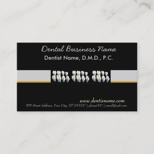 Dental Dentist Oral Care White Teeth Business Card Template