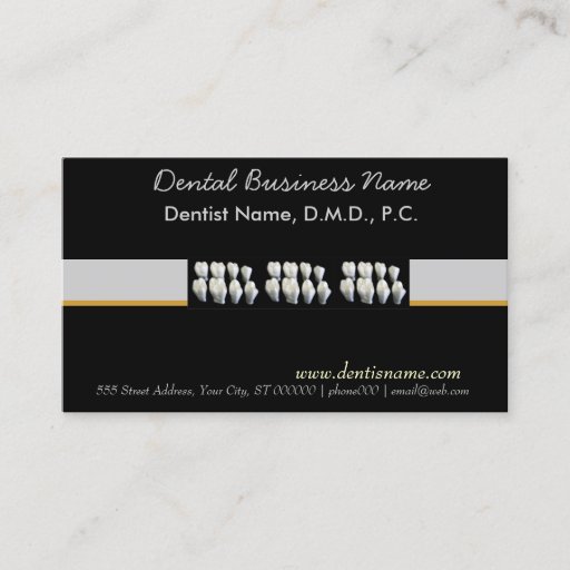 Customizable Dental Dentist Oral Care White Teeth Business Card Template
