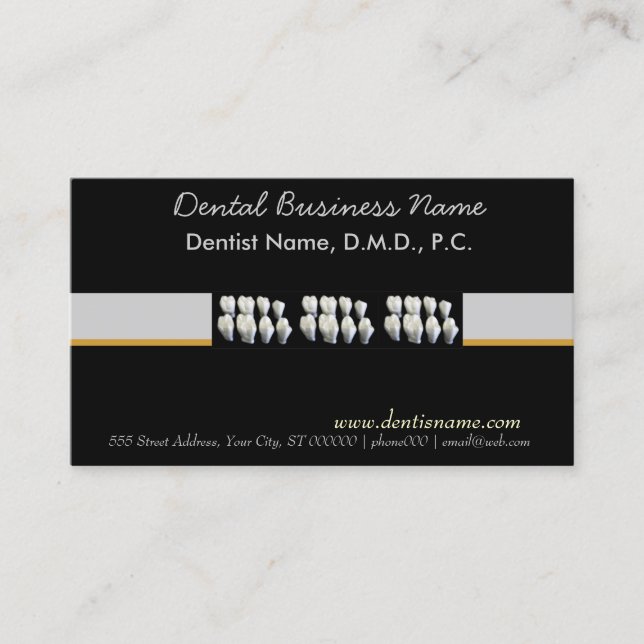 Dental Dentist Oral Care White Teeth Appointment Card (Front)