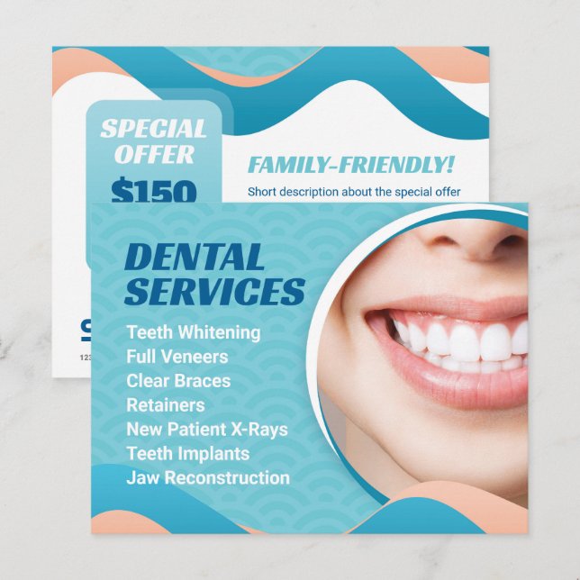Dental Dentist Services with Special Offer Postcard (Front/Back)