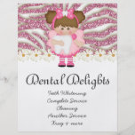 Dental Dentist Tooth Fairy Cute Zebra Glitter Flyer at Zazzle