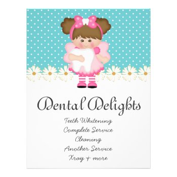 Dental Dentist Tooth Fairy Polka Dot Cute Flyer by DentalBusinessCards at Zazzle