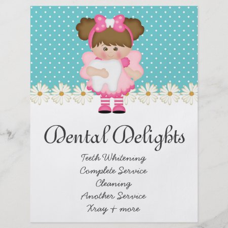 Dental Dentist Tooth Fairy Polka Dot Cute Flyer