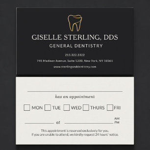 Dental Dentistry Black Appointment Reminder Card