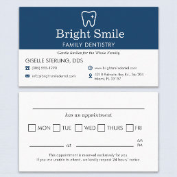 Dental Dentistry Office Appointment Reminder Business Card