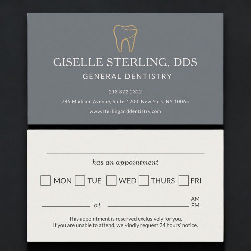 Dental Dentistry Silver Appointment Reminder Card