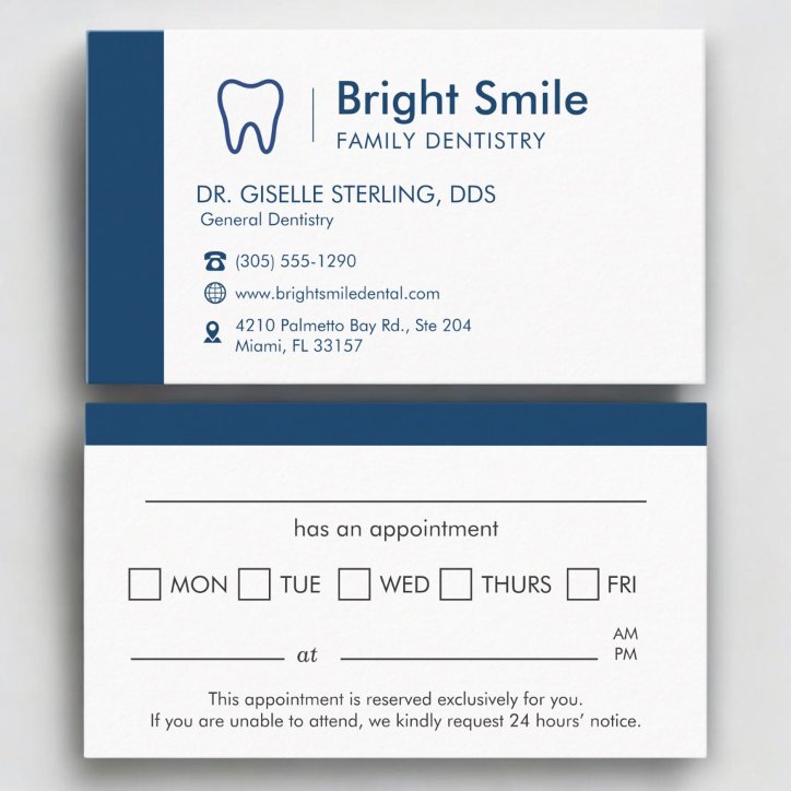 Dental Dentistry Tooth Appointment Reminder Business Card