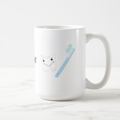 Dental Design Tooth and Toothbrush Coffee Mug