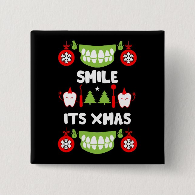 Dental Doctor Xmas Button (Front)