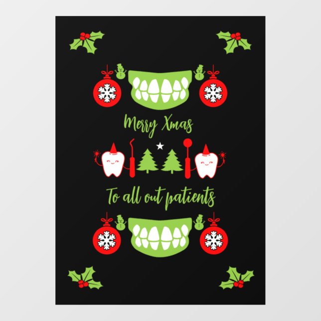 Dental Doctor Xmas Window Cling (Sheet)