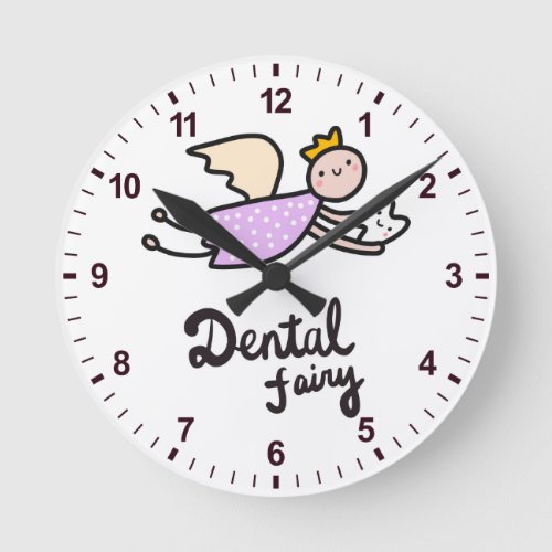 Dental Fairy Round Clock