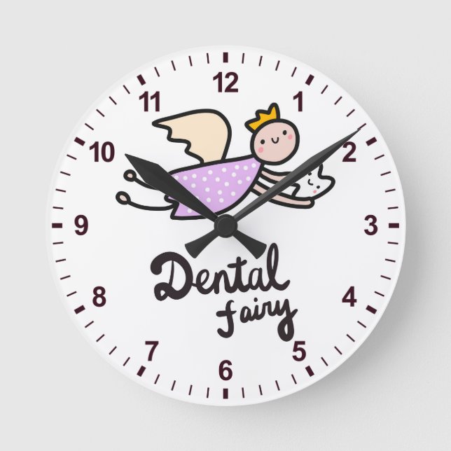 Dental Fairy Round Clock (Front)