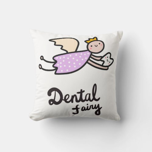 Dental Fairy Throw Pillow