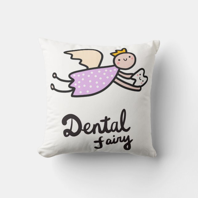 Dental Fairy Throw Pillow (Front)