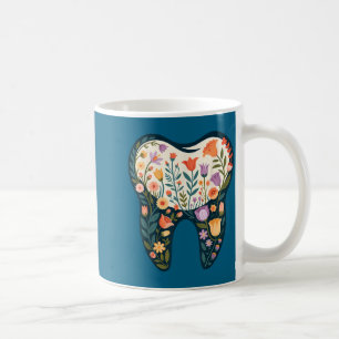 Dental Floral Tooth Flower Hygienist Illustration Coffee Mug