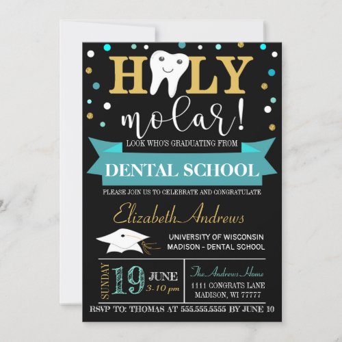 Dental Graduation Invitation _ Chalkboard