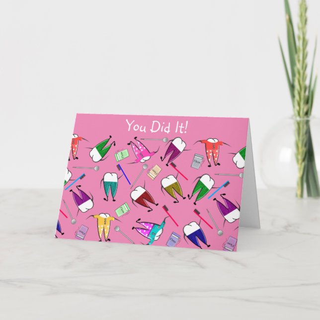Dental Graduation Pink Card (Front)