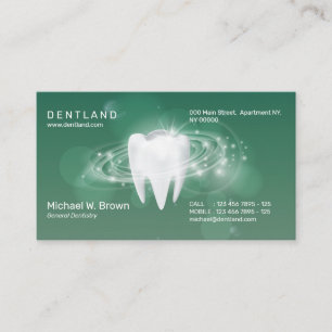 Dental green Dentist 3D Teeth Appointment Business Card