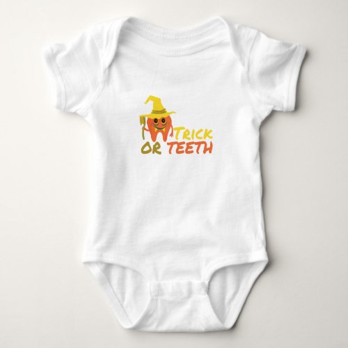 Dental Halloween Trick or Teeth Baby Bodysuit