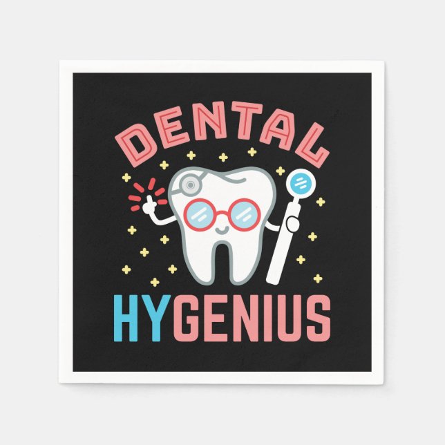 Dental Hygenius Funny Hygienist RDH  Napkins (Front)